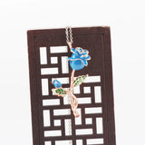 925 Sterling Silver Rose Flower Pendant Necklace