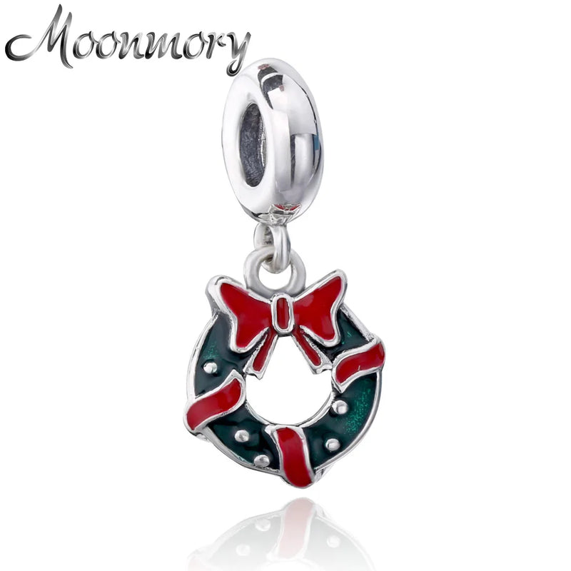 925 Sterling Holiday Wreath Charms for Bracelets Jewelry Making