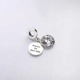 925 Sterling Silver Family Birds Bead Pendant Charm for Women