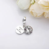 925 Sterling Silver Family Birds Bead Pendant Charm for Women
