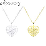 925 Silver Bow Arrow Heart Necklace Rotatable Fine Chain Couple
