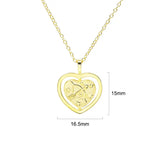 925 Silver Bow Arrow Heart Necklace Rotatable Fine Chain Couple