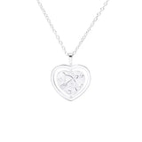 925 Silver Bow Arrow Heart Necklace Rotatable Fine Chain Couple