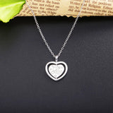 925 Silver Bow Arrow Heart Necklace Rotatable Fine Chain Couple