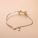 925 Silver Bow Tie Bracelet with Cubic Zirconia