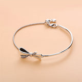 925 Silver Bow Tie Bracelet with Cubic Zirconia