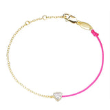 925 Silver CZ Big Crystal Red Rope Bracelet Half Red String Half Silver Chain