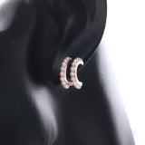925 Silver CZ Big Freshwater Pearls Studs Earring For Women