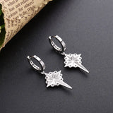 925 Silver CZ Full Stone Drop Pendant Earring Starlight Snowflake Drop Earring