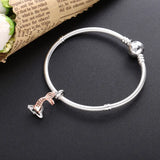 925 Silver CZ Mermaid Charm Pendant for Women DIY Jewelry
