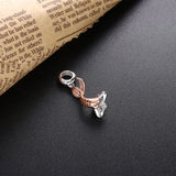 925 Silver CZ Mermaid Charm Pendant for Women DIY Jewelry