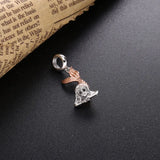 925 Silver CZ Mermaid Charm Pendant for Women DIY Jewelry