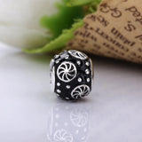 925 Silver Charm Enamel Wheels & Dots Round Bead Bracelet Bangle Diy Jewelry