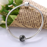 925 Silver Charm Enamel Wheels & Dots Round Bead Bracelet Bangle Diy Jewelry
