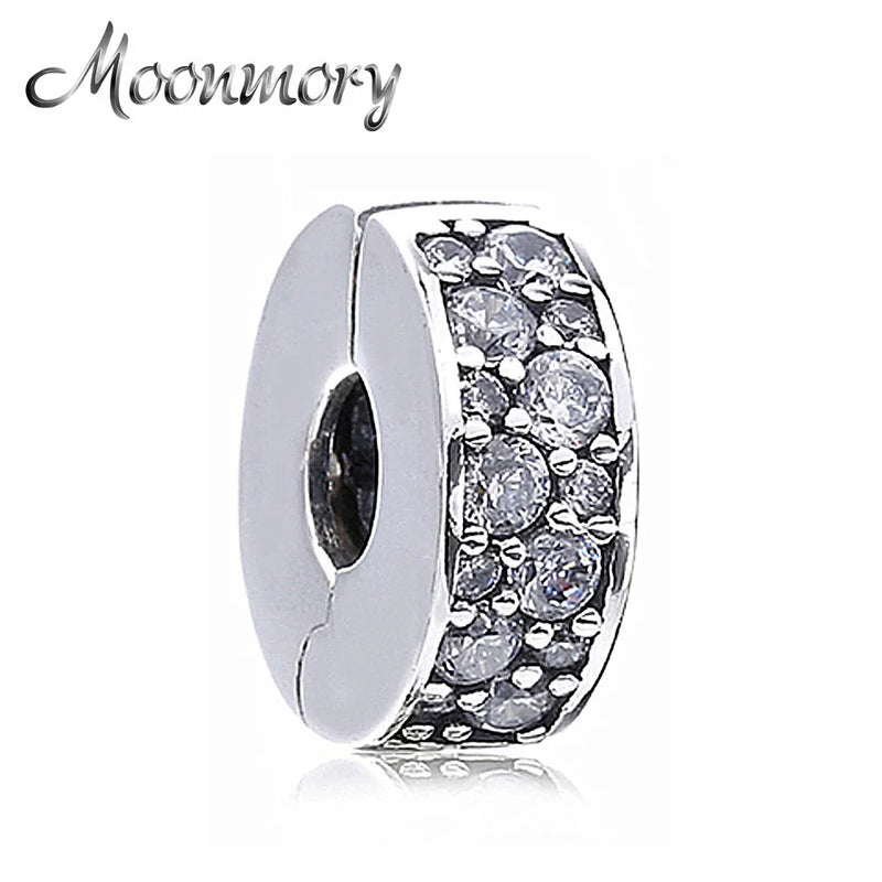 925 Silver Zircon Clasp Shining Charms for Bracelet & Necklace