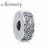 925 Silver Zircon Clasp Shining Charms for Bracelet & Necklace