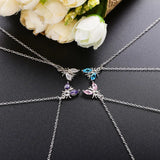 925 Silver Colorful Bee Insect Necklace for Women European Pop Animal Shape