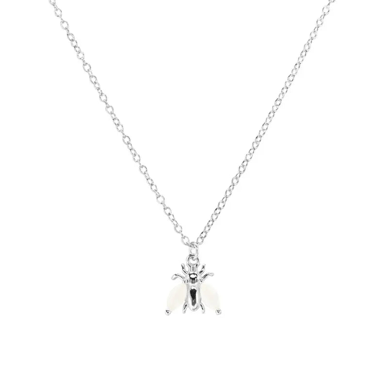 925 Silver Colorful Bee Insect Necklace for Women European Pop Animal Shape