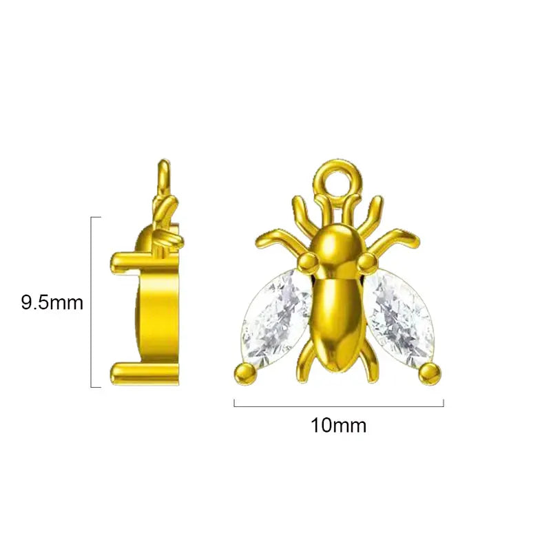 925 Silver Colorful Bee Insect Necklace for Women European Pop Animal Shape