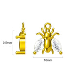 925 Silver Colorful Bee Insect Necklace for Women European Pop Animal Shape
