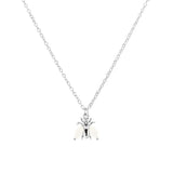 925 Silver Colorful Bee Insect Necklace for Women European Pop Animal Shape