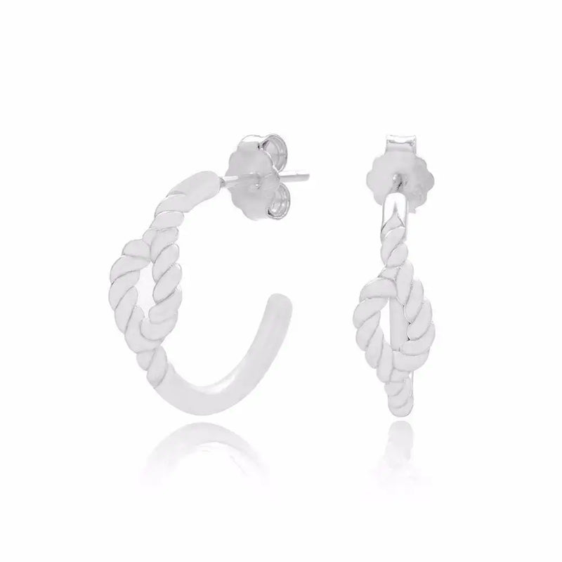925 Sterling Silver Cross Twist Stud Earring For Women