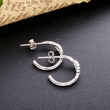 925 Sterling Silver Cross Twist Stud Earring For Women