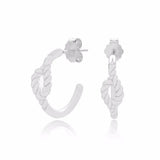 925 Sterling Silver Cross Twist Stud Earring For Women