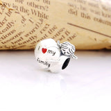 925 Sterling Silver Girl Beads For Women Love Family Heart Charm Bead