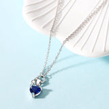 925 Silver Turquoise Heart Necklace For Women