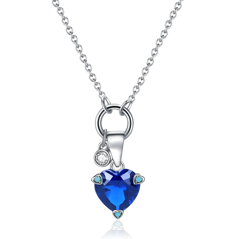 925 Silver Turquoise Heart Necklace For Women