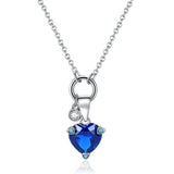 925 Silver Turquoise Heart Necklace For Women