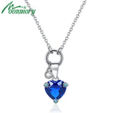 925 Silver Turquoise Heart Necklace For Women