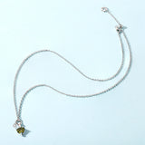 925 Silver Green Birthstone Pendent Necklace Heart Turquoise Adjustable