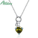 925 Silver Green Birthstone Pendent Necklace Heart Turquoise Adjustable