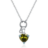 925 Silver Green Birthstone Pendent Necklace Heart Turquoise Adjustable