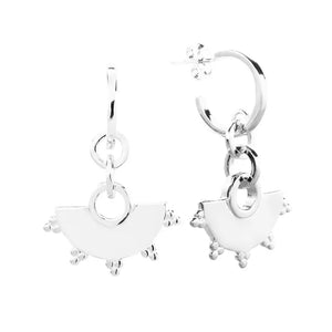 925 Silver DIY Piercing Earrings Fan-shaped Pendants