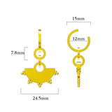 925 Silver DIY Piercing Earrings Fan-shaped Pendants