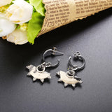 925 Silver DIY Piercing Earrings Fan-shaped Pendants
