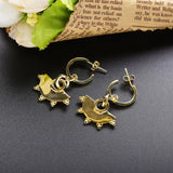 925 Silver DIY Piercing Earrings Fan-shaped Pendants