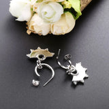 925 Silver DIY Piercing Earrings Fan-shaped Pendants
