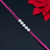 925 Silver Pink Rope Jewellery Cz Slidable Fashionable Gift
