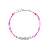 925 Silver Pink Rope Jewellery Cz Slidable Fashionable Gift