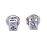 925 Silver Square Stud Earring with Zircon
