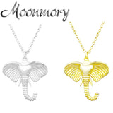 925 Silver Elephant Pendant Necklace Animal Dangle Long Chain Jewelry