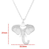 925 Silver Elephant Pendant Necklace Animal Dangle Long Chain Jewelry