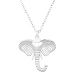 925 Silver Elephant Pendant Necklace Animal Dangle Long Chain Jewelry