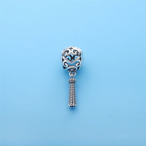 925 Silver Enchanted Heart Tassel Charms Chinese Lantern Heart Charms