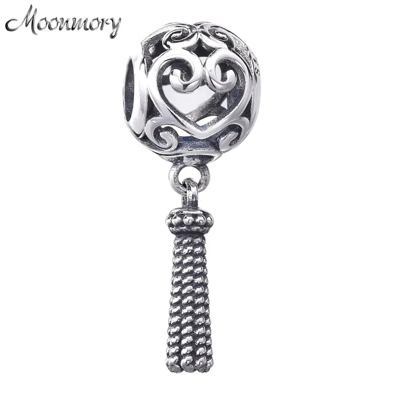 925 Silver Enchanted Heart Tassel Charms Chinese Lantern Heart Charms