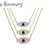 925 Silver Evil Eye Pendant Necklace Zircon Collier For Women Jewelry